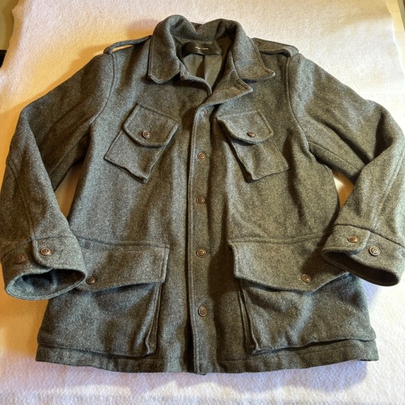 Wings + Horns MK2 Mens Wool Blend Military Field Jacket Gray XL Made in Canada - Picture 1 of 8